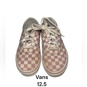 Vans pink and white checkered shoes